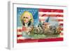 Washington Crossing the Delaware, With Portrait Inset-null-Framed Premium Giclee Print