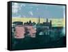 Washington D.C. Abstract Skyline I-Emma Moore-Framed Stretched Canvas