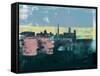 Washington D.C. Abstract Skyline I-Emma Moore-Framed Stretched Canvas