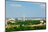 Washington D.C. aerial view with US Capitol, Washington Monument, Lincoln Memorial and Potomac R...-null-Mounted Photographic Print