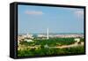 Washington D.C. aerial view with US Capitol, Washington Monument, Lincoln Memorial and Potomac R...-null-Framed Stretched Canvas