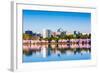 Washington, D.C. at the Tidal Basin during Cherry Blossom Season with the Rosslyn Business Distict-SeanPavonePhoto-Framed Photographic Print