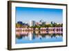 Washington, D.C. at the Tidal Basin during Cherry Blossom Season with the Rosslyn Business Distict-SeanPavonePhoto-Framed Photographic Print