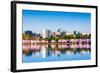 Washington, D.C. at the Tidal Basin during Cherry Blossom Season with the Rosslyn Business Distict-SeanPavonePhoto-Framed Photographic Print