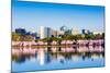 Washington, D.C. at the Tidal Basin during Cherry Blossom Season with the Rosslyn Business Distict-SeanPavonePhoto-Mounted Photographic Print