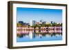 Washington, D.C. at the Tidal Basin during Cherry Blossom Season with the Rosslyn Business Distict-SeanPavonePhoto-Framed Photographic Print