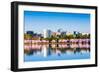 Washington, D.C. at the Tidal Basin during Cherry Blossom Season with the Rosslyn Business Distict-SeanPavonePhoto-Framed Photographic Print