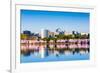 Washington, D.C. at the Tidal Basin during Cherry Blossom Season with the Rosslyn Business Distict-SeanPavonePhoto-Framed Photographic Print