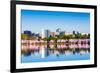 Washington, D.C. at the Tidal Basin during Cherry Blossom Season with the Rosslyn Business Distict-SeanPavonePhoto-Framed Photographic Print