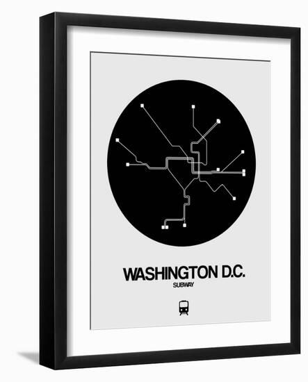 Washington D.C. Black Subway Map-NaxArt-Framed Art Print