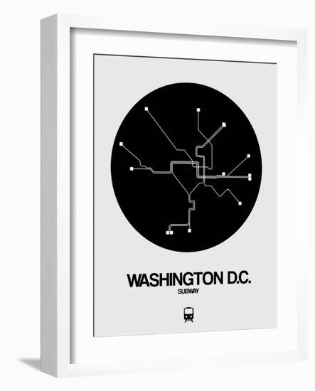 Washington D.C. Black Subway Map-NaxArt-Framed Art Print