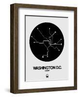 Washington D.C. Black Subway Map-NaxArt-Framed Art Print