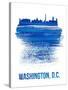 Washington, D.C. Brush Stroke Skyline - Blue-NaxArt-Stretched Canvas