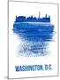 Washington, D.C. Brush Stroke Skyline - Blue-NaxArt-Mounted Art Print