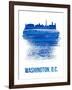 Washington, D.C. Brush Stroke Skyline - Blue-NaxArt-Framed Art Print