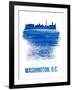 Washington, D.C. Brush Stroke Skyline - Blue-NaxArt-Framed Art Print