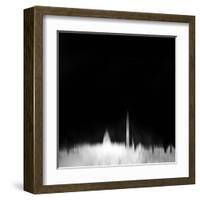 Washington, D.C. City Skyline - White-NaxArt-Framed Art Print