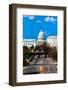 WASHINGTON D.C. - Elevated view down Capitol St, to US Capitol, Washington DC.-null-Framed Photographic Print