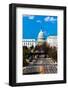 WASHINGTON D.C. - Elevated view down Capitol St, to US Capitol, Washington DC.-null-Framed Photographic Print