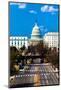 WASHINGTON D.C. - Elevated view down Capitol St, to US Capitol, Washington DC.-null-Mounted Photographic Print