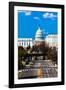 WASHINGTON D.C. - Elevated view down Capitol St, to US Capitol, Washington DC.-null-Framed Photographic Print
