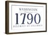 Washington D.C. - Established Date (Blue)-Lantern Press-Framed Art Print