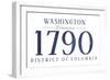 Washington D.C. - Established Date (Blue)-Lantern Press-Framed Art Print