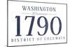 Washington D.C. - Established Date (Blue)-Lantern Press-Mounted Art Print