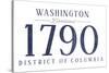 Washington D.C. - Established Date (Blue)-Lantern Press-Stretched Canvas