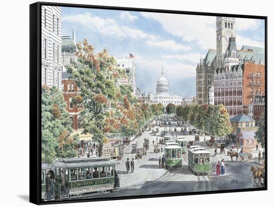 Washington D.C. Gridlock-Stanton Manolakas-Framed Stretched Canvas