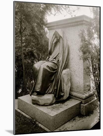 Washington, D.C., Grief (Adams Monument) by St. Gaudens, Rock Creek Cemetery-null-Mounted Photo