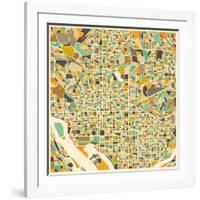 Washington D.C. Map-Jazzberry Blue-Framed Art Print