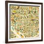 Washington D.C. Map-Jazzberry Blue-Framed Art Print