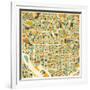 Washington D.C. Map-Jazzberry Blue-Framed Premium Giclee Print