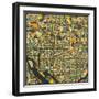 Washington D.C. Map-Jazzberry Blue-Framed Art Print