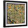 Washington D.C. Map-Jazzberry Blue-Framed Art Print