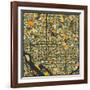 Washington D.C. Map-Jazzberry Blue-Framed Art Print