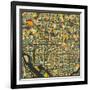 Washington D.C. Map-Jazzberry Blue-Framed Art Print