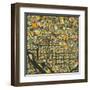 Washington D.C. Map-Jazzberry Blue-Framed Art Print