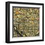 Washington D.C. Map-Jazzberry Blue-Framed Art Print