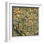 Washington D.C. Map-Jazzberry Blue-Framed Art Print