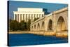 WASHINGTON D.C. - Memorial Bridge spans Potomac River and features Lincoln Memorial-null-Stretched Canvas