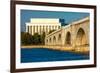 WASHINGTON D.C. - Memorial Bridge spans Potomac River and features Lincoln Memorial-null-Framed Photographic Print