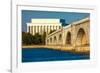 WASHINGTON D.C. - Memorial Bridge spans Potomac River and features Lincoln Memorial-null-Framed Photographic Print