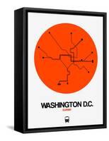 Washington D.C. Orange Subway Map-NaxArt-Framed Stretched Canvas