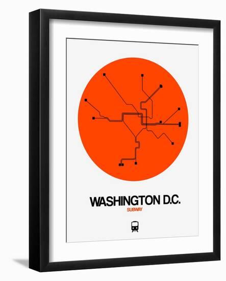 Washington D.C. Orange Subway Map-NaxArt-Framed Art Print
