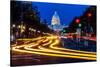 WASHINGTON D.C. - Pennsylvania Ave to US Capitol with streaked lights going towards US Capitol-null-Stretched Canvas