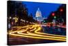 WASHINGTON D.C. - Pennsylvania Ave to US Capitol with streaked lights going towards US Capitol-null-Stretched Canvas