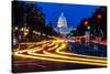 WASHINGTON D.C. - Pennsylvania Ave to US Capitol with streaked lights going towards US Capitol-null-Stretched Canvas