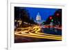 WASHINGTON D.C. - Pennsylvania Ave to US Capitol with streaked lights going towards US Capitol-null-Framed Photographic Print